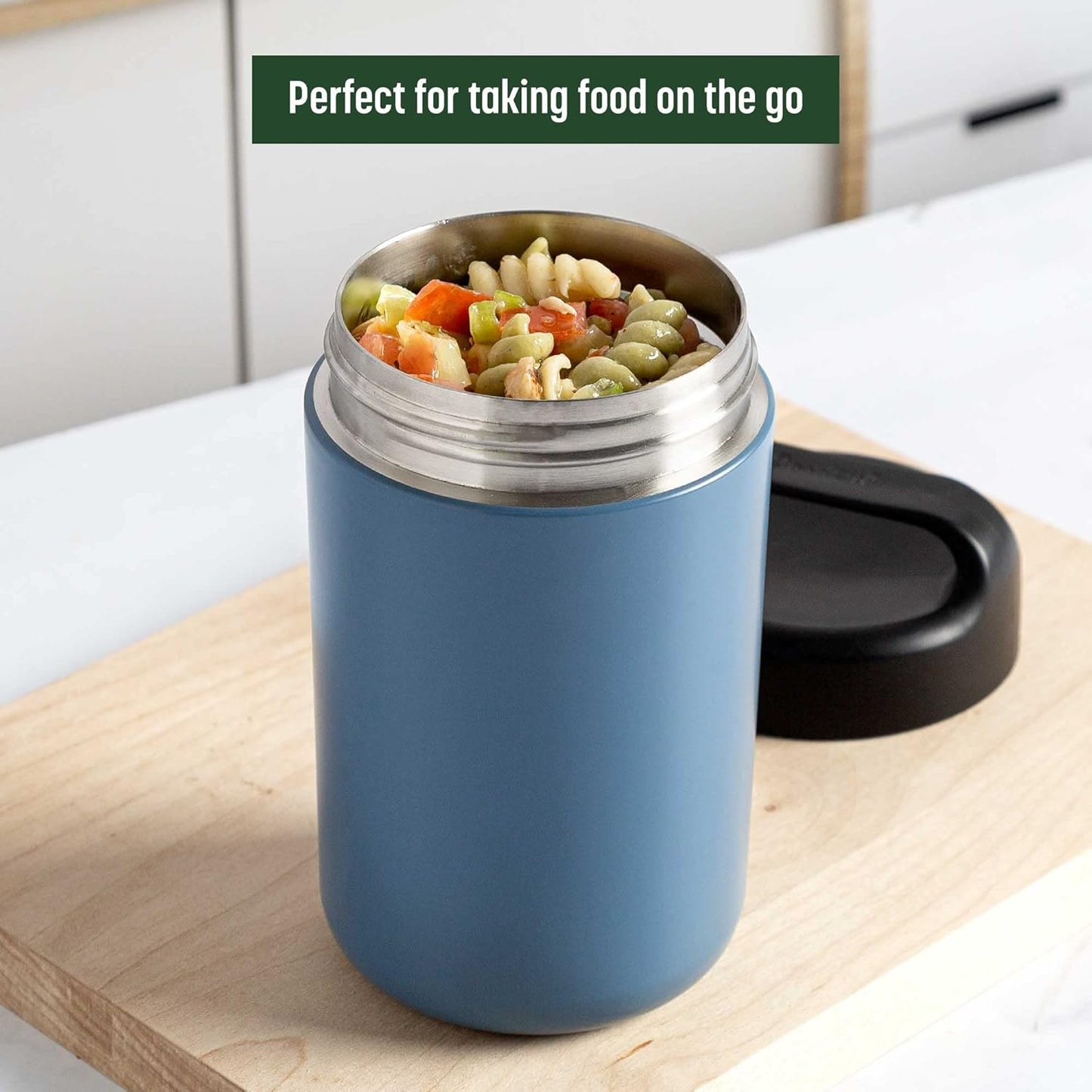 Meal prep lunchbox: leakproof insulated stainless steel food container with a comfortable handle.