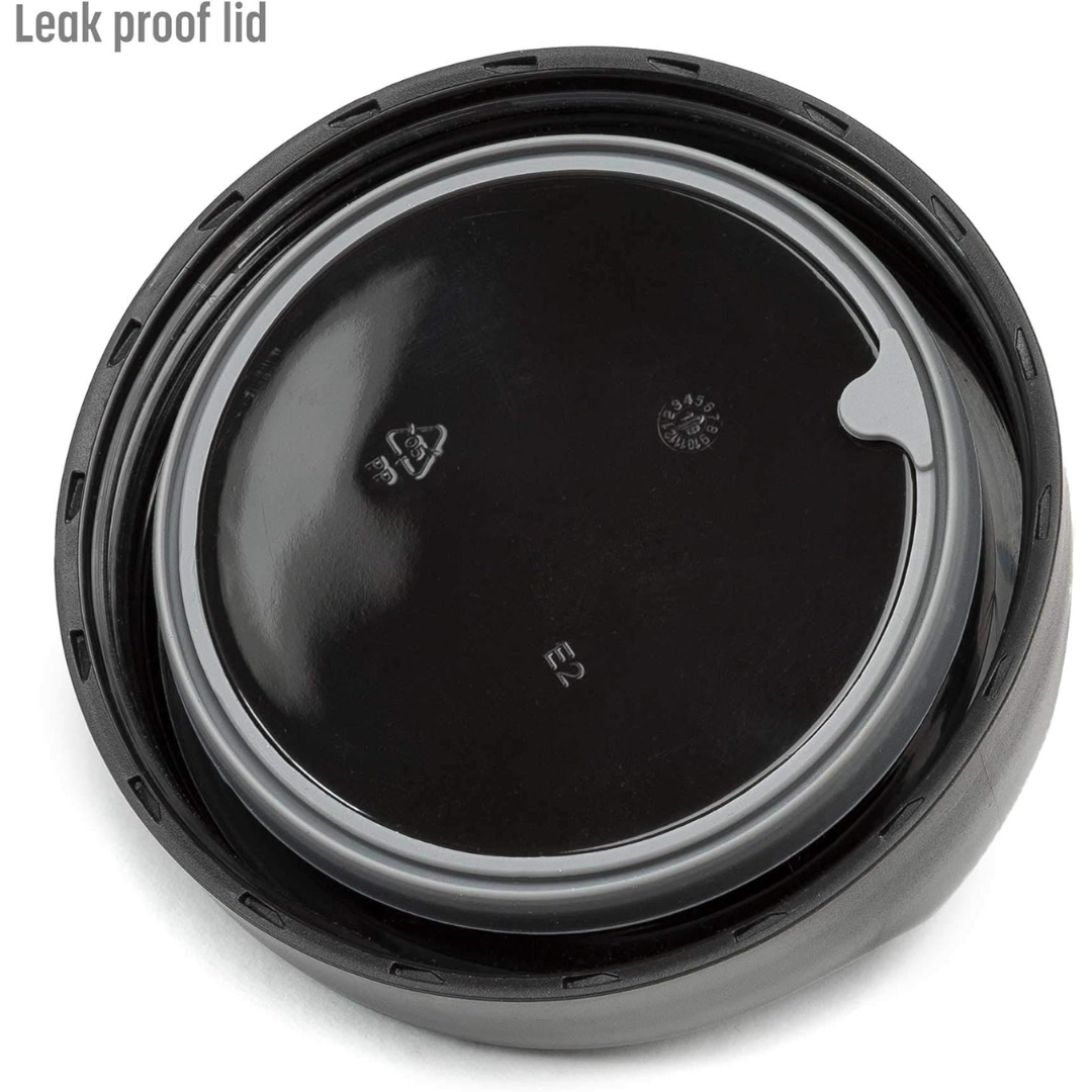 Durable stainless steel food warmer/thermos, perfect for hot meals on the go, features an ergonomic handle.