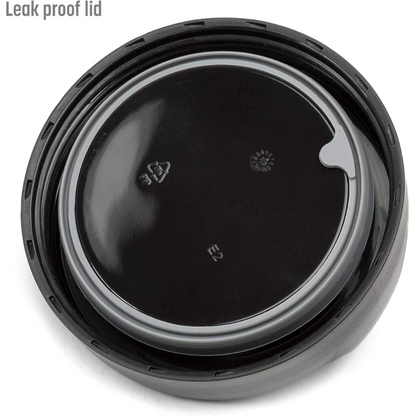 Durable stainless steel food warmer/thermos, perfect for hot meals on the go, features an ergonomic handle.