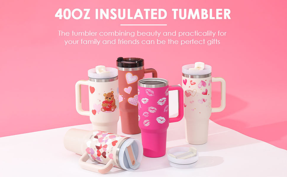 Portable insulated tumbler, large capacity with handle & reusable straw. Perfect for hydration on the go.