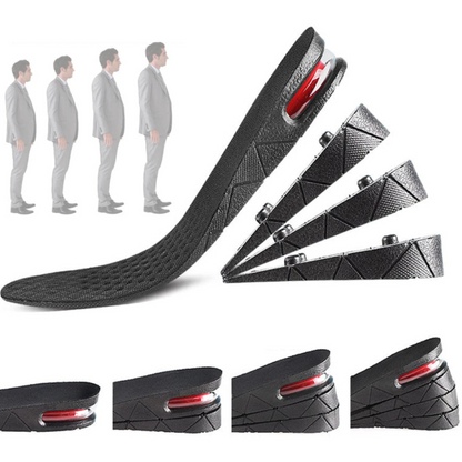 Unisex invisible height increase insoles, providing discreet shoe lifts for a taller stature & added confidence.