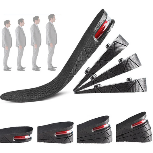 Unisex invisible height increase insoles, providing discreet shoe lifts for a taller stature & added confidence.