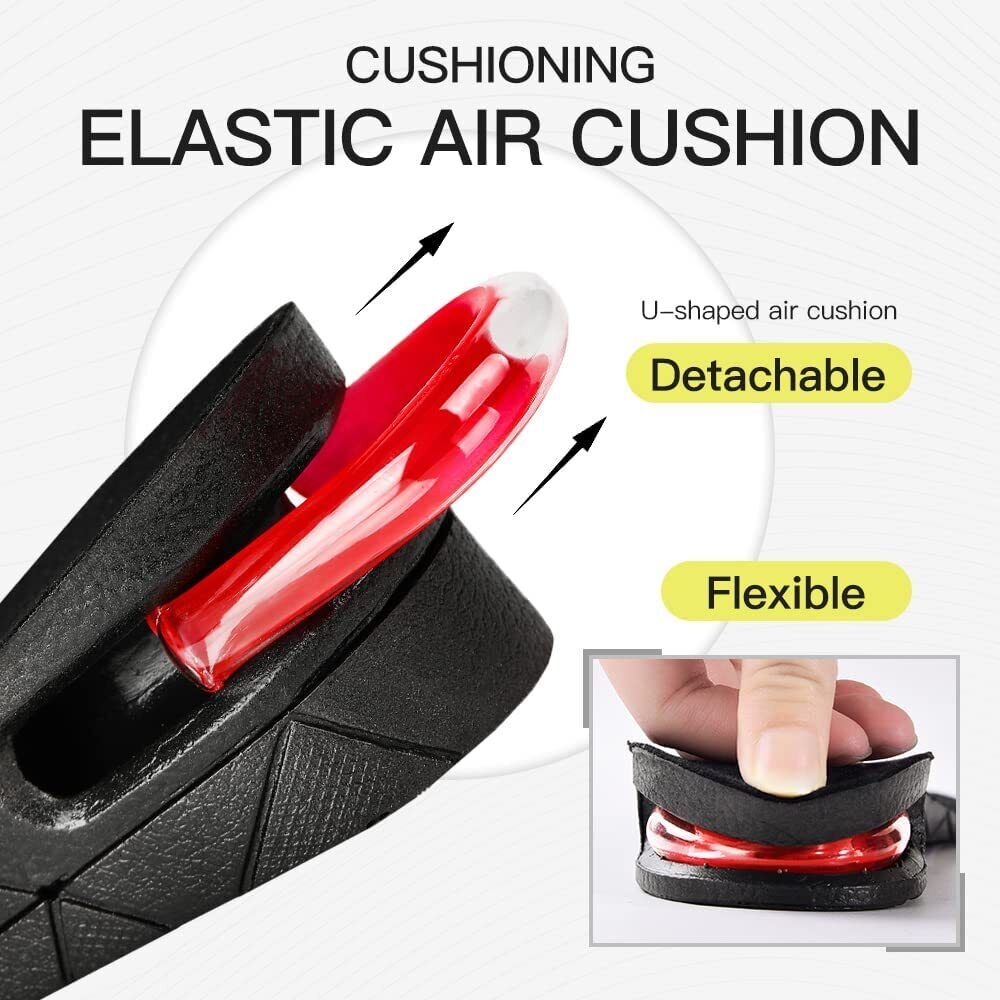 Adjustable heel lift inserts for shoes, enhancing height discreetly while offering comfort & support.