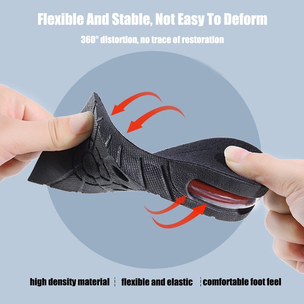 Get taller with these comfortable, discreet shoe inserts. Unisex height increase insoles for all footwear.