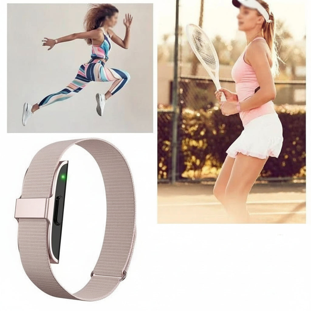 Waterproof IP68 fitness tracker for men & women, monitors heart rate, blood oxygen, and daily activity.