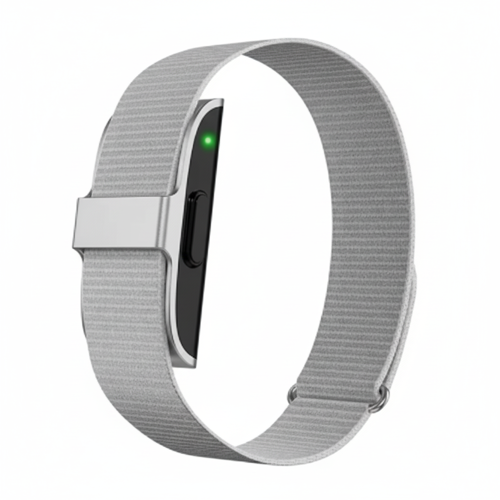 Wearable tech activity tracker, IP68 waterproof, tracks heart rate, blood oxygen levels, and workouts.