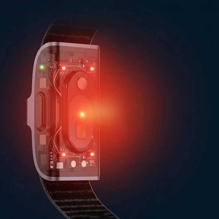 Fitness wearable with IP68 waterproof design, monitors heart rate, SpO2, and activity for all users.