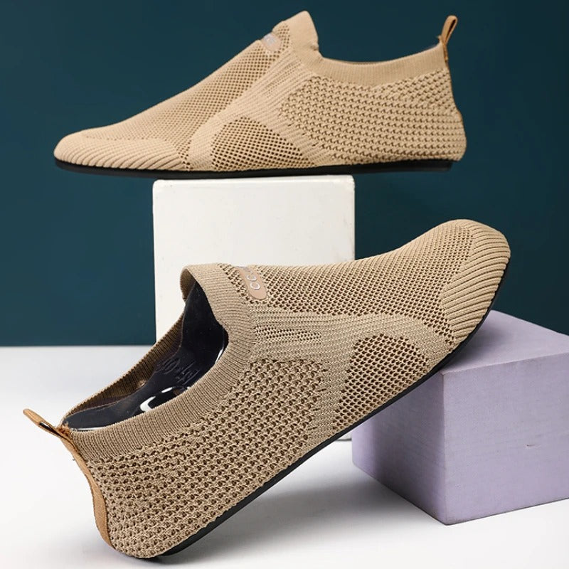 Unisex knit walking shoes, featuring a slip-on design and barefoot style for ultimate lightweight comfort.