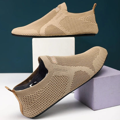 Unisex knit walking shoes, featuring a slip-on design and barefoot style for ultimate lightweight comfort.