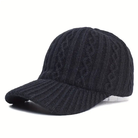 Unisex knitted autumn cap, perfect for cozy fall fashion and everyday style.