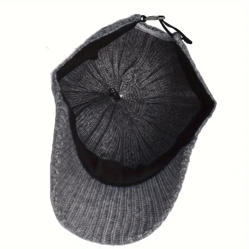 Unisex knitted autumn cap, a cozy fall fashion accessory for comfortable everyday wear.