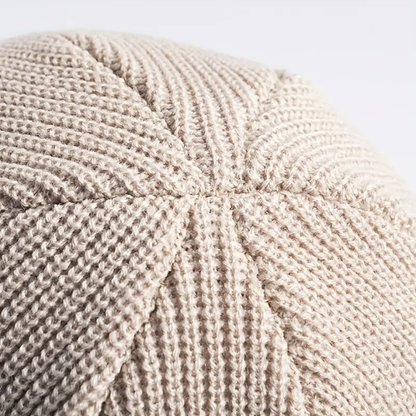 Warm unisex knitted beanie hat. Soft cotton blend skull cap for ultimate winter warmth and comfort.