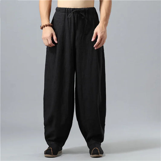 Unisex Kodama baggy pants with drawstring, perfect for relaxed comfort and casual everyday fashion.