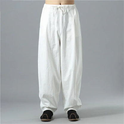 Back view of loose, breathable Kodama baggy pants, offering relaxed comfort and versatile casual style.