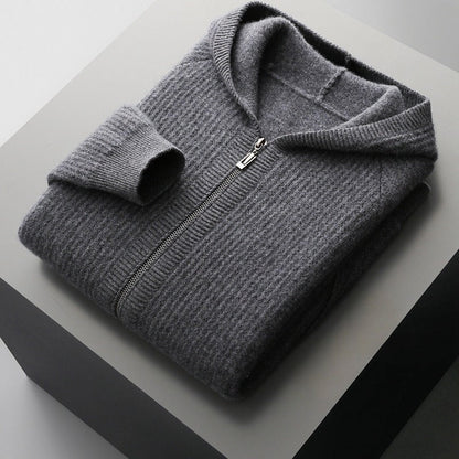 Relaxed fit Lanca full zip hoodie, offering comfortable and sophisticated casual wear.