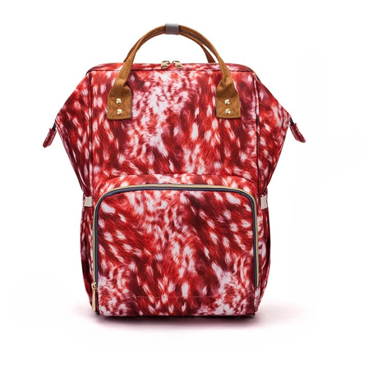 Stylish multi-pocket baby nappy backpack, waterproof travel bag for new parents, great as a shower gift.