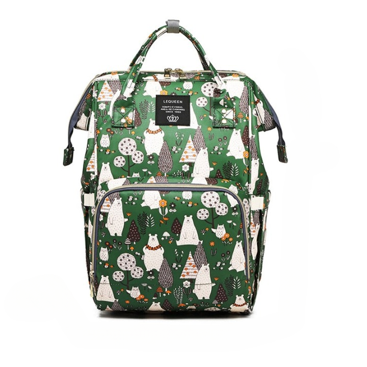 Smart parenting diaper backpack, large multi-pocket design, waterproof for baby travel & daily essentials.