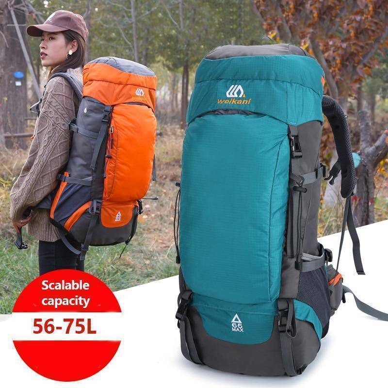 Unisex large capacity nylon climbing backpack, ideal for outdoor camping & hiking adventures