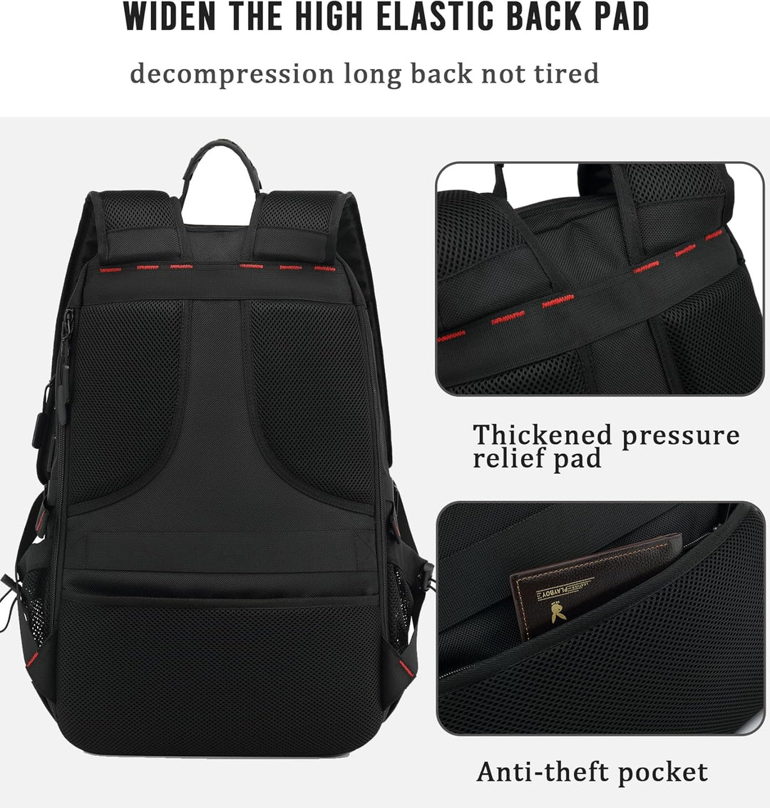 Durable black unisex travel backpack, comfortable design for long journeys & outdoor adventures.