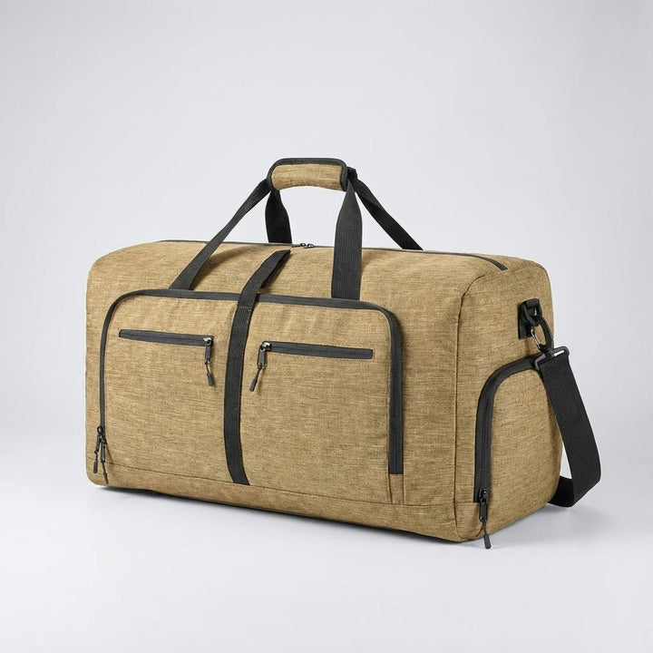 Lightweight & durable foldable travel duffel bag with spacious interior. Ideal carry-on luggage.