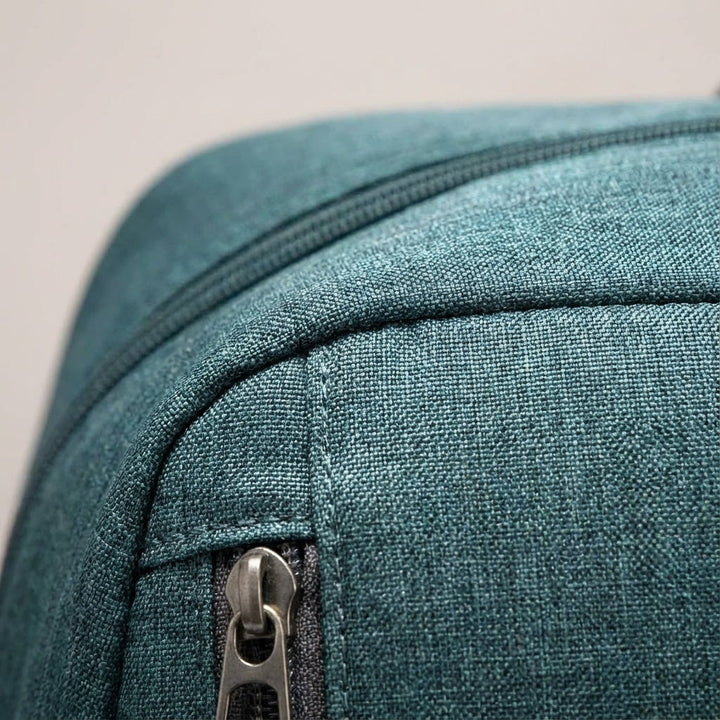 Waterproof foldable travel duffel bag featuring a separate shoe compartment for convenience.