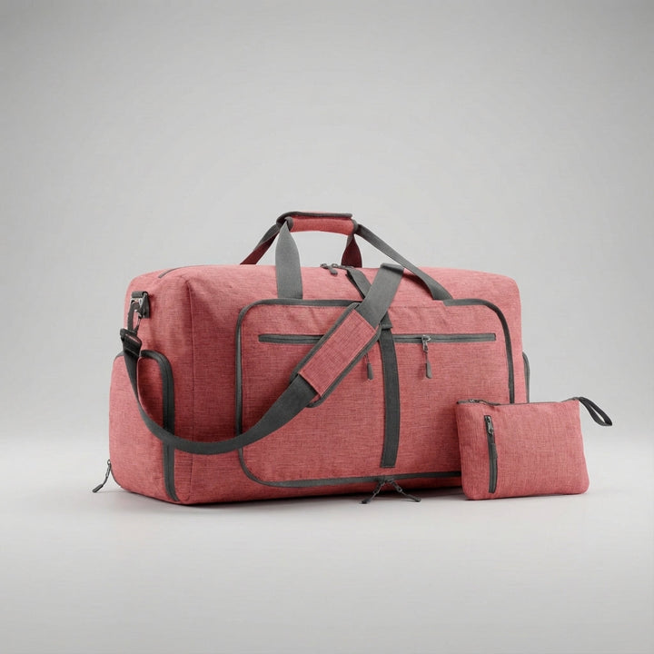 Versatile foldable travel duffel bag. Use as a gym bag, carry-on, or weekend luggage.