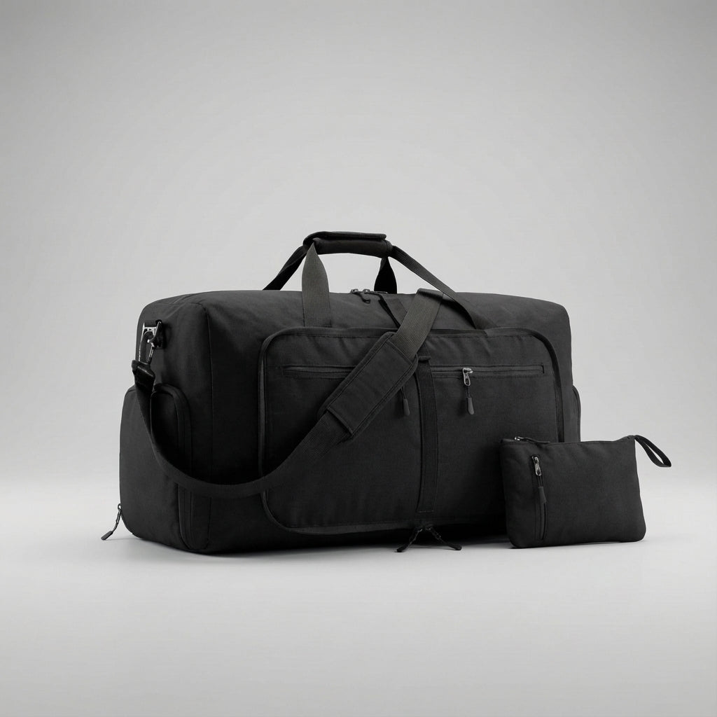Durable & lightweight unisex duffel bag. Folds compact, ideal for travel, sports, or gym.