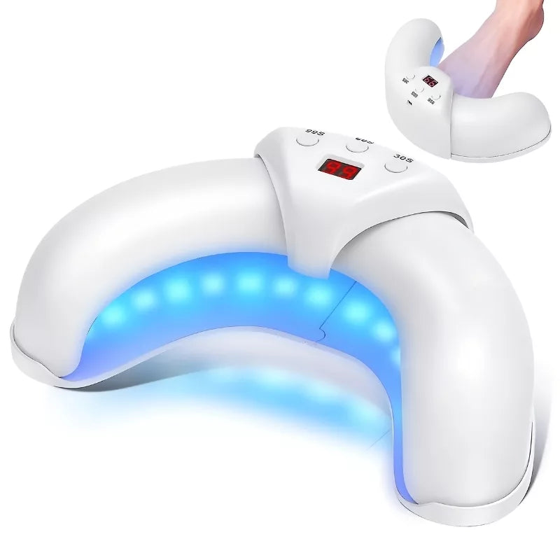 Unisex laser nail fungus treatment device for clear, healthy toenails. Home-use anti-fungal personal foot care beauty device.