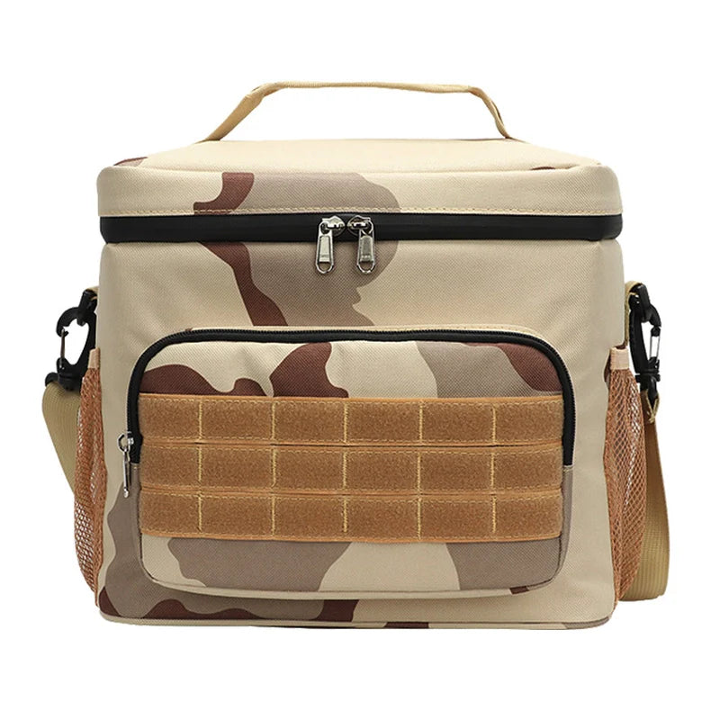 Rigid leakproof cooler, unisex design for camping, picnics, and daily lunch carrying.
