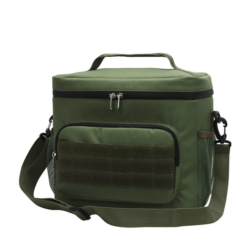 Leakproof rigid lunch cooler tote for outdoor gear, ensures food stays fresh.