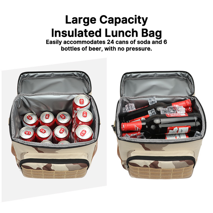 Camping storage cooler bag, insulated and leakproof for outdoor gear and meal prep.