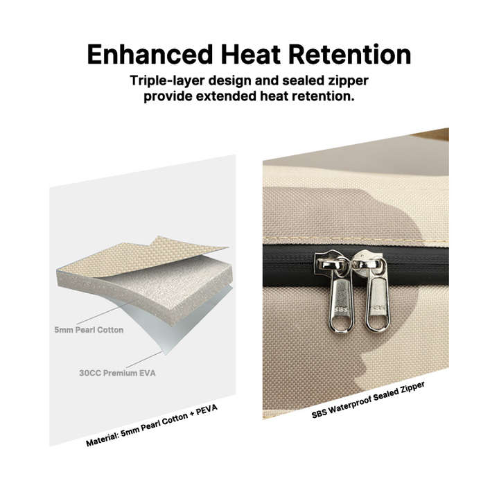 Durable camping cooler bag, leakproof insulation for reliable outdoor food storage.