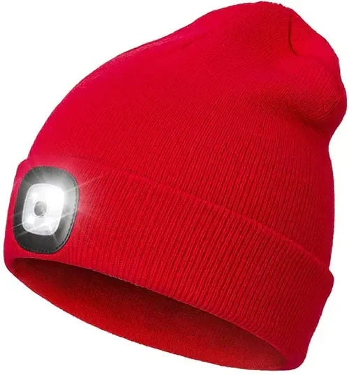 Stay warm & safe with this unisex LED beanie hat; a must-have knitted winter accessory for outdoor nights.