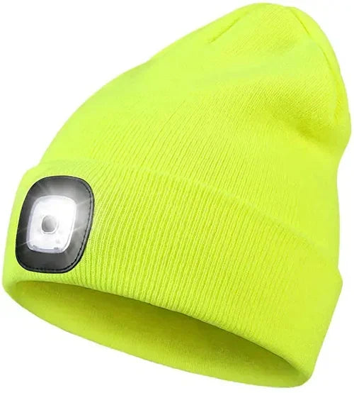 Robin LED beanie, a versatile warm winter hat with light, great for camping, dog walking & outdoor security.