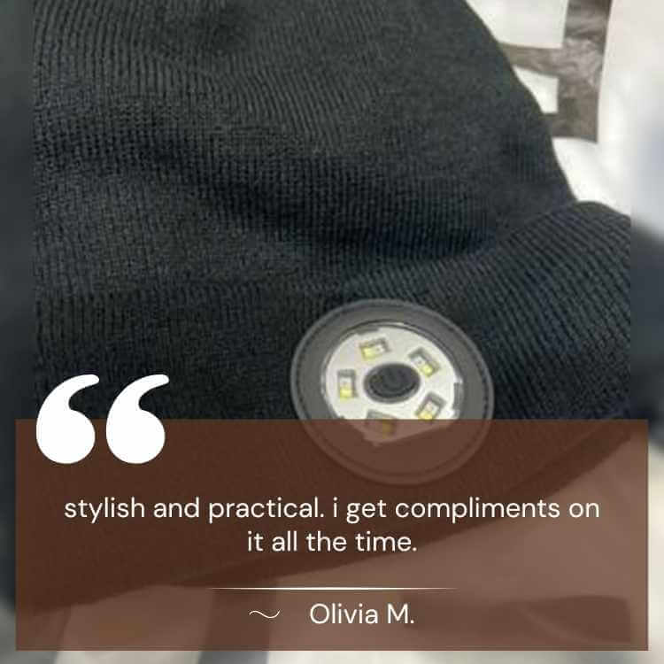 Person enjoying music with a black unisex LED Bluetooth beanie during a chilly evening run, enhancing safety and comfort.
