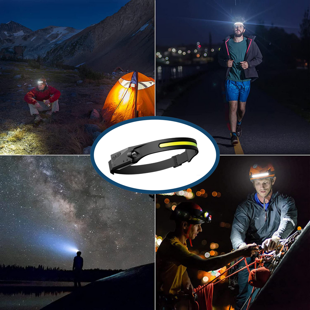 Compact LED headlamp with a powerful wide beam and convenient sensor control for all activities