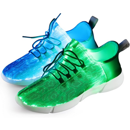 Unisex LED light-up sneakers, perfect for kids' parties & festivals. Rechargeable glowing footwear.