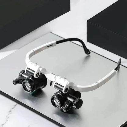 Unisex LED magnifying glasses with 8x, 15x, 23x lenses for detailed precision work & hobbies. Bright LED illumination.