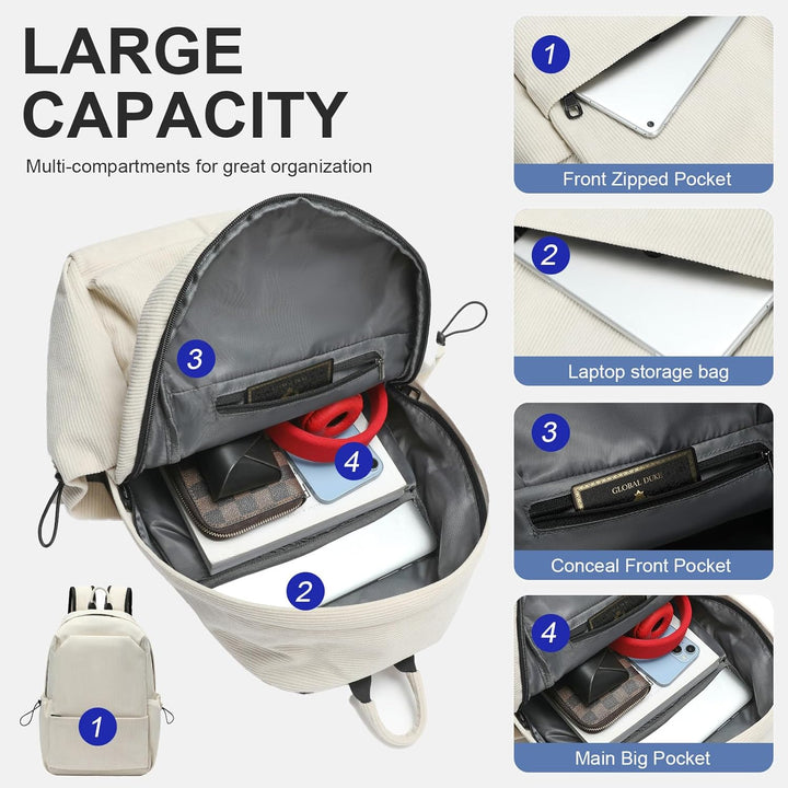 Front view: TravelPro lightweight laptop backpack, ideal for daily commute.