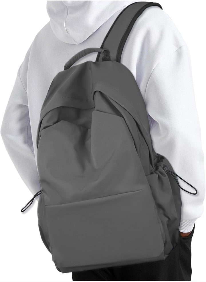 Unisex college backpack with 15.6" laptop protection and numerous compartments.