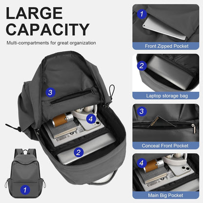 Minimalist design water-resistant laptop backpack, great for work or study.
