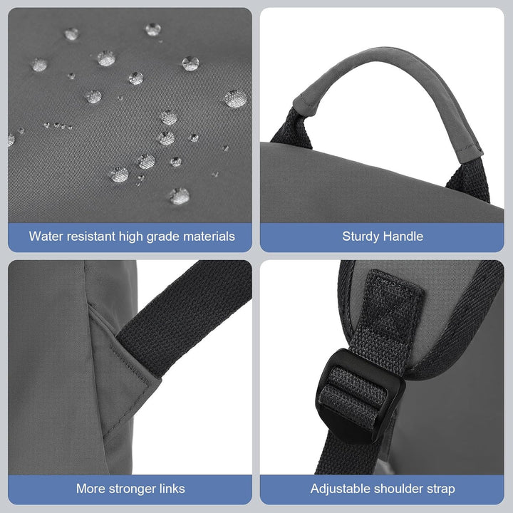 Front view of a sleek unisex 15.6" laptop backpack, multi-pocket design.