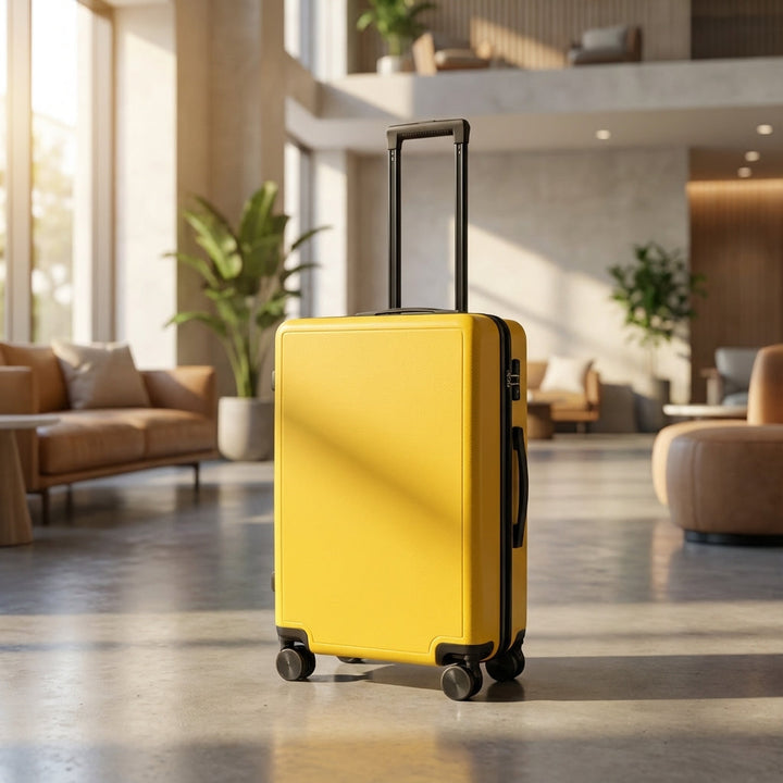 Unisex lightweight carry-on suitcase with spinner wheels, perfect for effortless cabin travel & vacations.