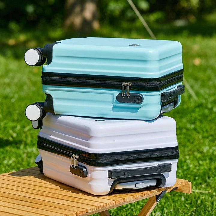 Unisex lightweight carry-on suitcase with spinner wheels, perfect for short trips & weekend getaways.