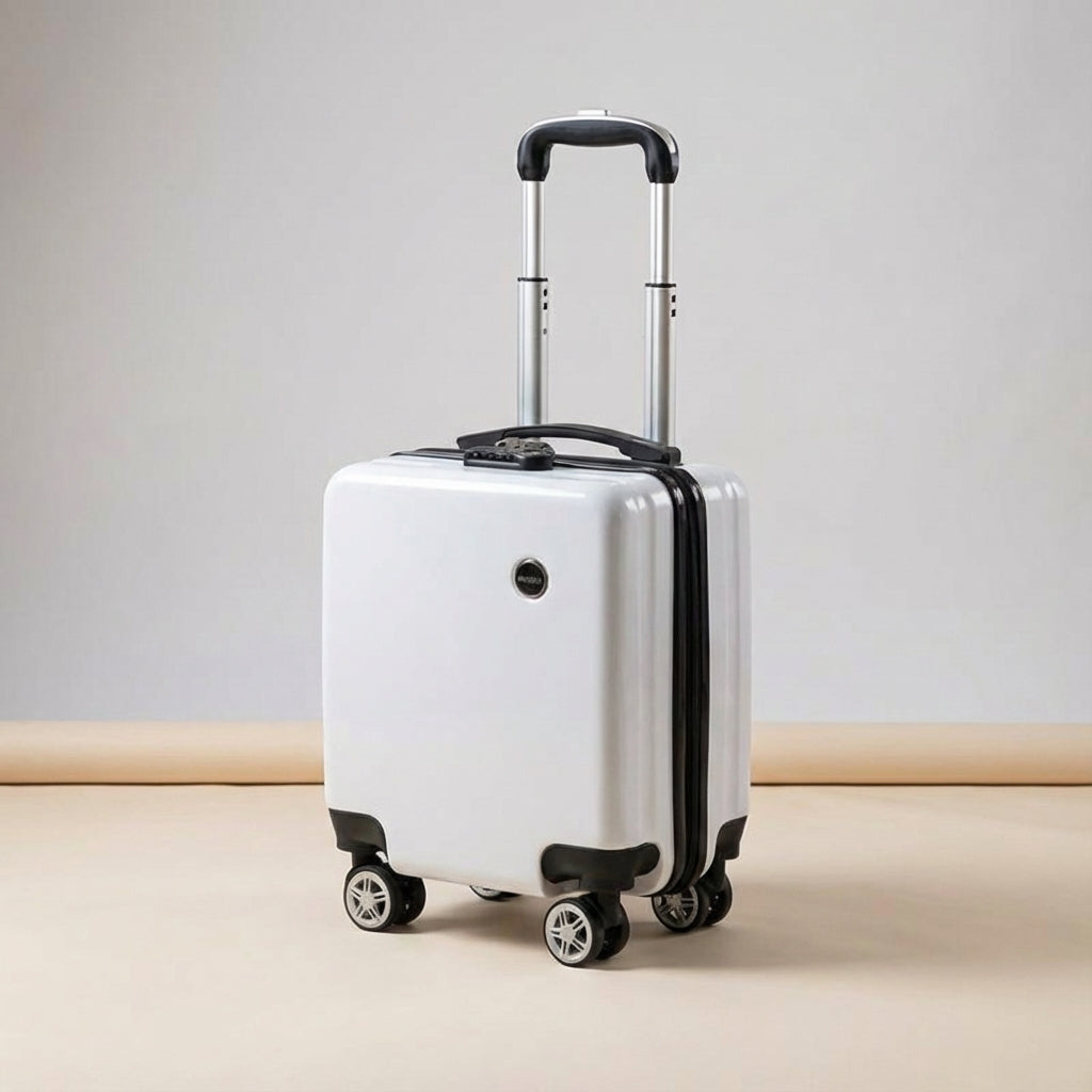 Compact & lightweight carry-on suitcase for weekend getaways. Durable travel bag with spinner wheels.