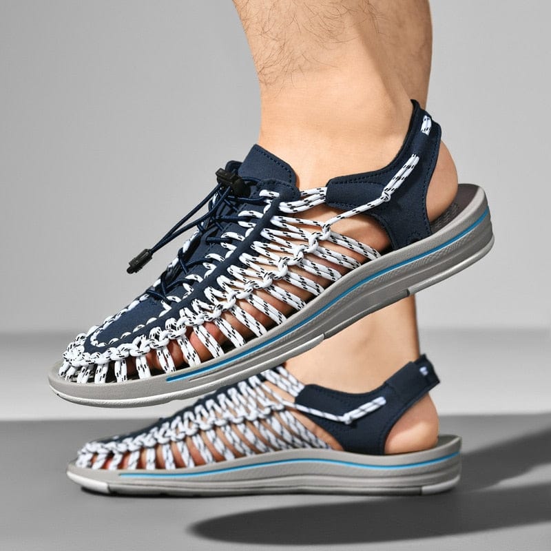 White Sadiluxe Berlin lightweight sandals, great for beachwear and summer vacations.