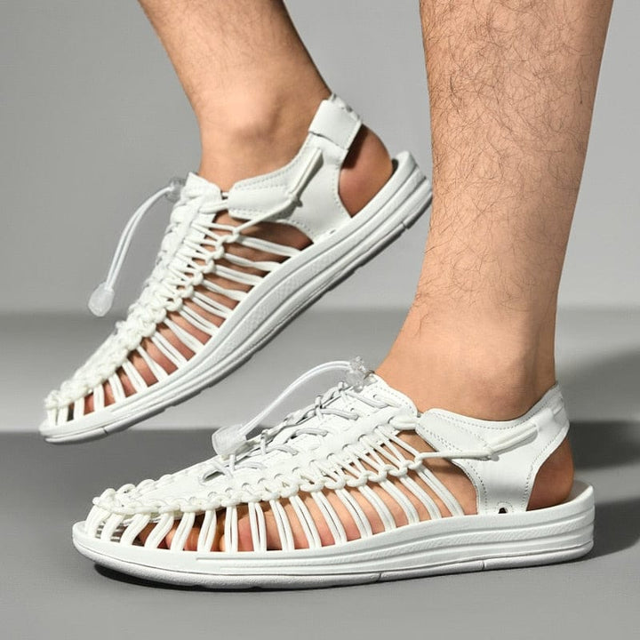 Grey unisex walking sandals, providing all-day comfort for outdoor adventures.