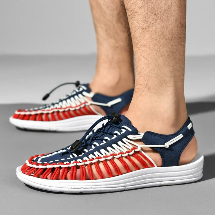 Blue lightweight casual sandals for men and women, excellent summer shoes.