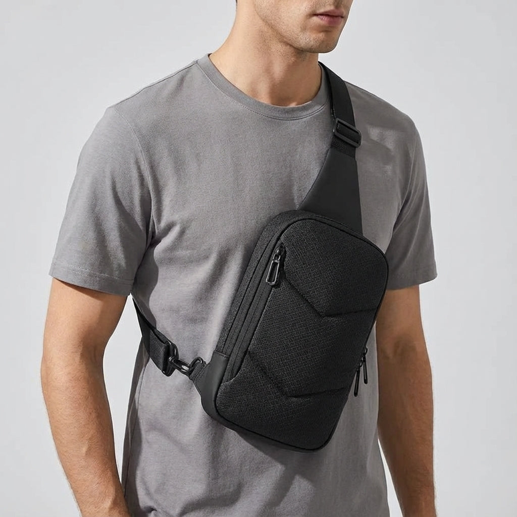 Waterproof lightweight crossbody travel bag with secure compartments for daily essentials. Durable & sleek.