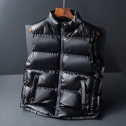 Unisex lightweight duck down puffer vest, ideal for essential winter layering and everyday comfort.